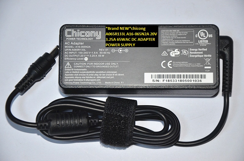 *Brand NEW*chicong A065R133L A16-065N2A 20V 3.25A 65WAC DC ADAPTER POWER SUPPLY